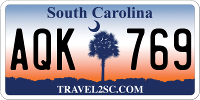 SC license plate AQK769