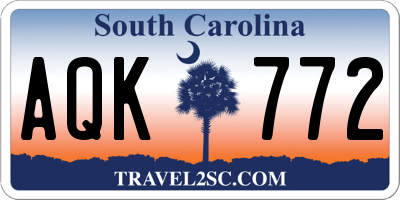 SC license plate AQK772