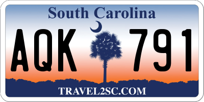 SC license plate AQK791