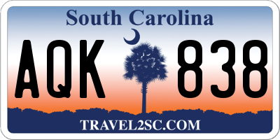 SC license plate AQK838