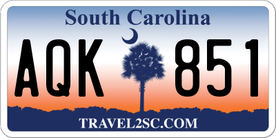 SC license plate AQK851
