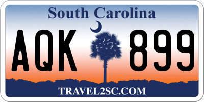 SC license plate AQK899