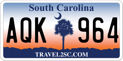 SC license plate AQK964