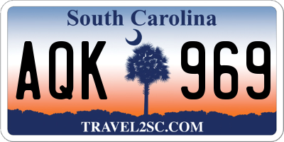 SC license plate AQK969