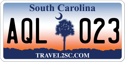 SC license plate AQL023