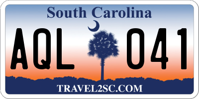 SC license plate AQL041