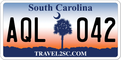 SC license plate AQL042