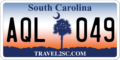 SC license plate AQL049