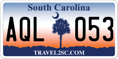 SC license plate AQL053