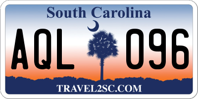SC license plate AQL096