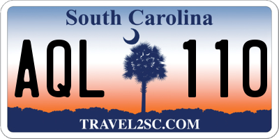 SC license plate AQL110