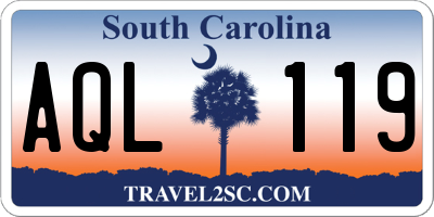 SC license plate AQL119