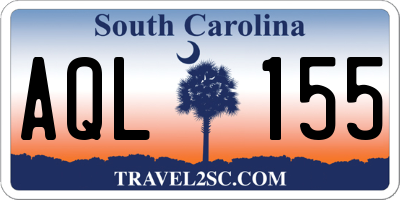 SC license plate AQL155