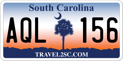 SC license plate AQL156