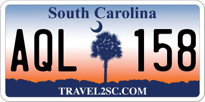 SC license plate AQL158