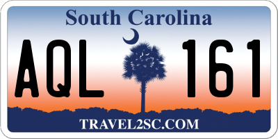 SC license plate AQL161