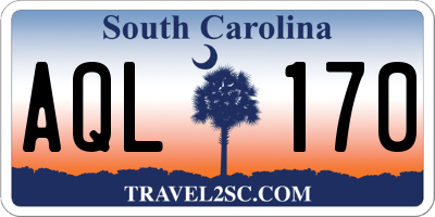 SC license plate AQL170