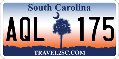 SC license plate AQL175