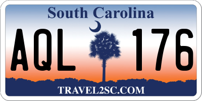 SC license plate AQL176