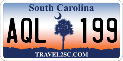 SC license plate AQL199