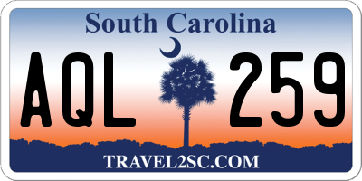 SC license plate AQL259