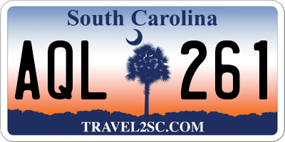 SC license plate AQL261