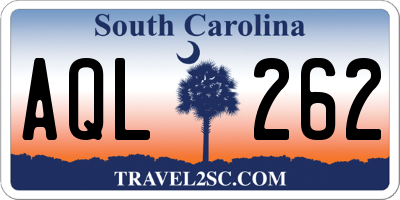 SC license plate AQL262