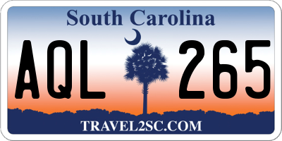 SC license plate AQL265