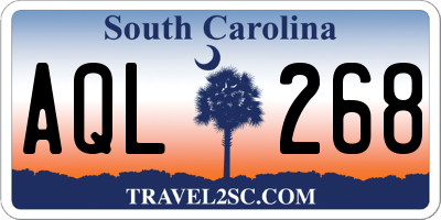 SC license plate AQL268