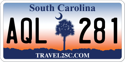 SC license plate AQL281