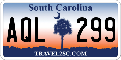 SC license plate AQL299