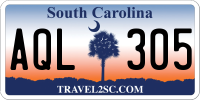 SC license plate AQL305