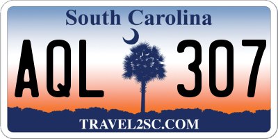 SC license plate AQL307