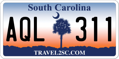 SC license plate AQL311