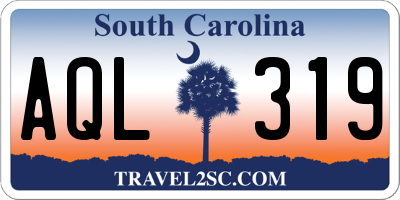 SC license plate AQL319