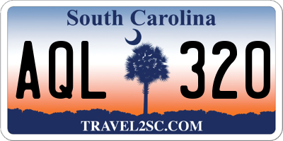 SC license plate AQL320