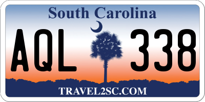 SC license plate AQL338