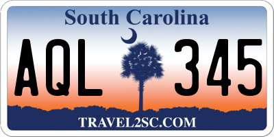 SC license plate AQL345