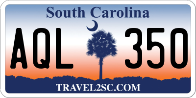 SC license plate AQL350
