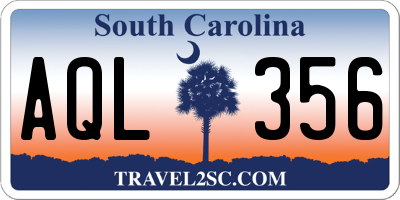 SC license plate AQL356