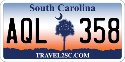 SC license plate AQL358