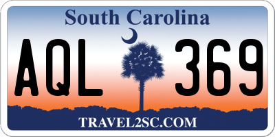 SC license plate AQL369