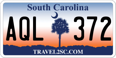 SC license plate AQL372