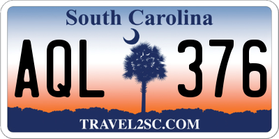 SC license plate AQL376