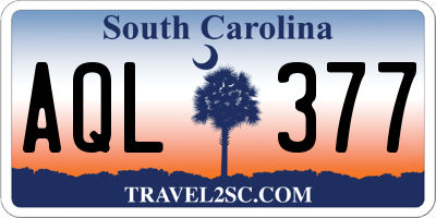 SC license plate AQL377