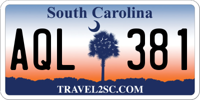 SC license plate AQL381