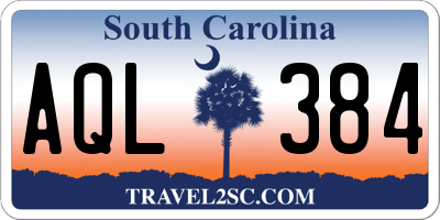 SC license plate AQL384