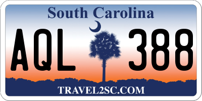 SC license plate AQL388