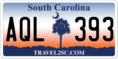 SC license plate AQL393