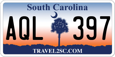SC license plate AQL397